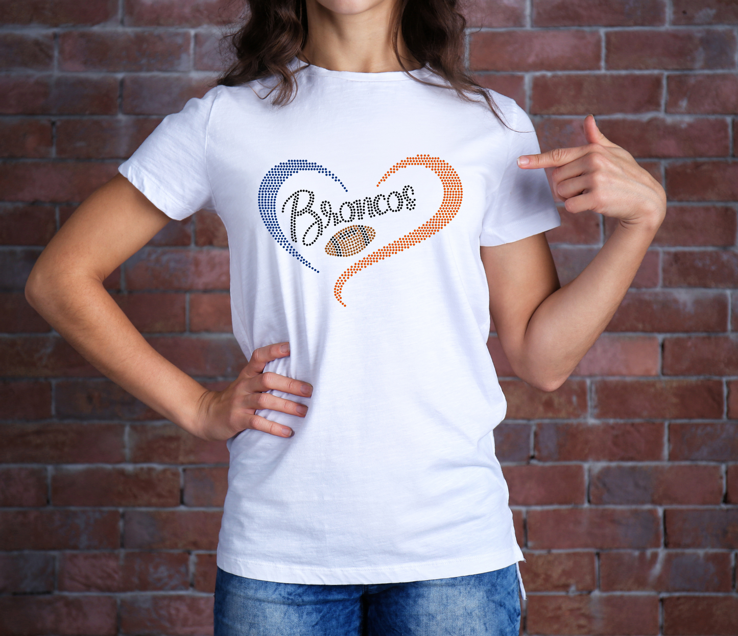 Denver Broncos Rhinestones Shirt