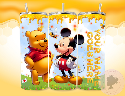 Pooh and Mickey 20 oz tumbler